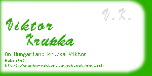 viktor krupka business card